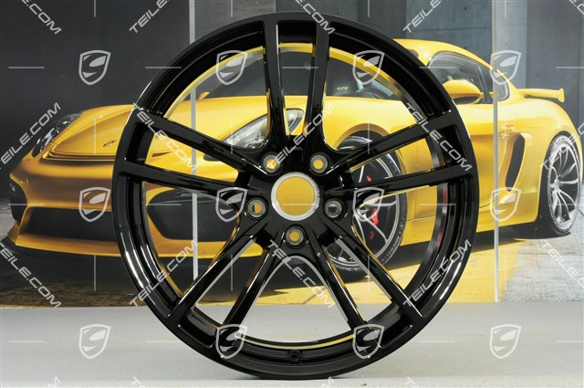 21" Felgensatz Cayenne Turbo, 11J x 21 ET58 + 9,5J x 21 ET46, schwarz hochglanz