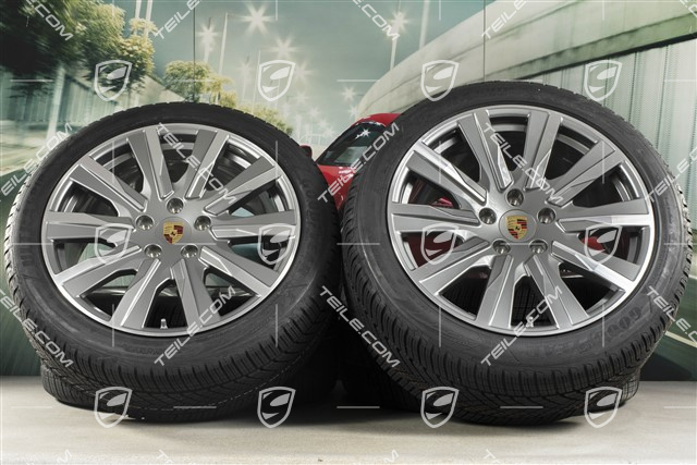 20-inch Taycan Tequipment Design winter wheel set, rims 9J x 20 ET54 + 11J x 20 ET60 + NEW Goodyear winter tyres 245/45 R20 + 285/40 R20