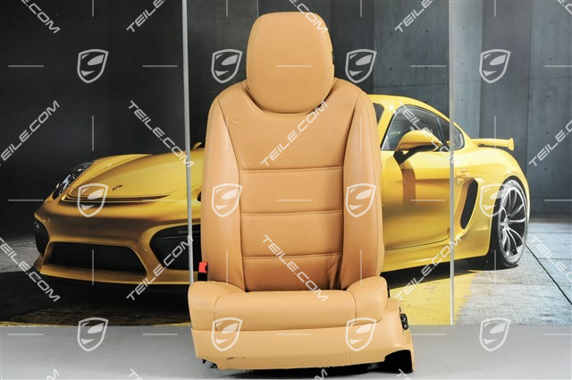 Seat, elect. adjustment, memory, lumbar, leather, sand beige, damage, L