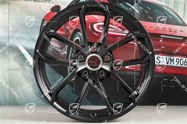 20-inch wheel rim set 718 Cayman GT4, wheel rims 8,5J x 20 ET61 + 11J x 20 ET50, black satin matt