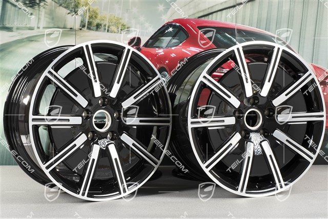 20-inch Sport Aero wheel rim set, 9J x 20 ET54 + 11J x 20 ET60, black high gloss + glossy Surface