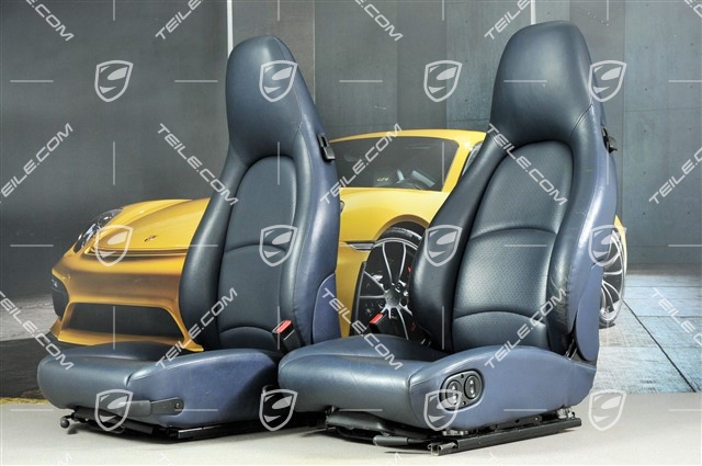 Seat, leather-leatherette, Midnight Blue, L+R