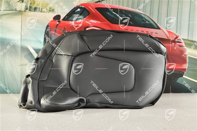 Front seat, Backrest cover leather, Black, R