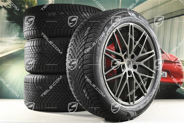 21" RS Spyder Design Winterräder Satz, Felgen 9,5J x 21 ET46 + 11,0J x 21 ET58 + Pirelli Winterreifen 285/45 R21 + 305/40 R21, mit RDK-Sensoren, Turbonit