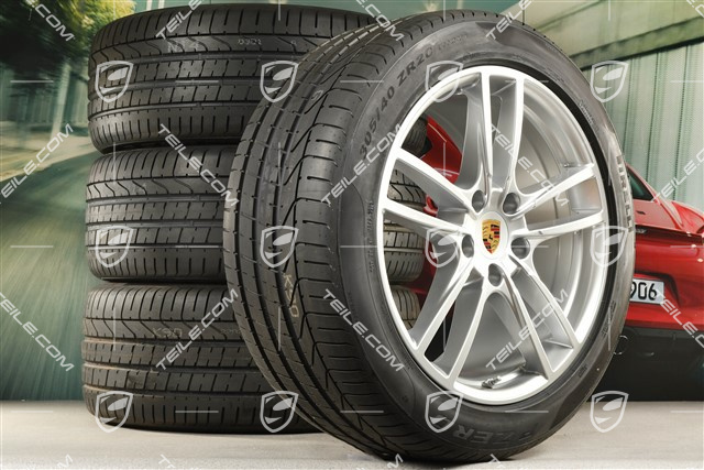20-inch Cayenne Sport summer wheel set, rims 9J x 20 ET50 + 10,5J x 20 ET64 + Pirelli summer tyres 275/45 R20 (110)Y XL + 305/40 R20 (112)Y XL, with TPMS