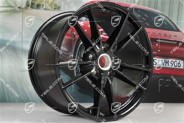 19+20" Felgensatz Carrera, Felgen: vorne 8,5J x 19 ET52 + hinten 11J x 20 ET66, Schwarz Hochglanz