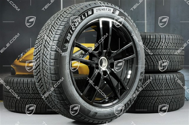 20-inch Cayenne COUPE Sport winter wheel set, rims 9J x 20 ET50 + 10,5J x 20 ET55 + NEW Michelin winter tyres 275/45 R20 + 305/40 R20, with TPMS, black high gloss