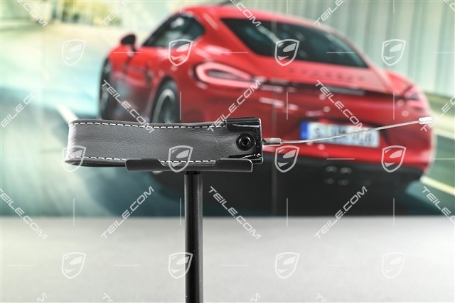 Seat tilt lever / tilt handle for the backrest, Slate Grey with Chalk stitching