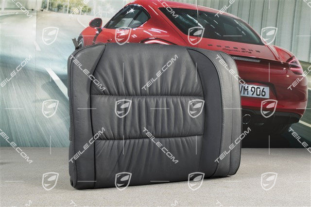 Back seat backrest, Draped leather, metropole blue, Coupe, R