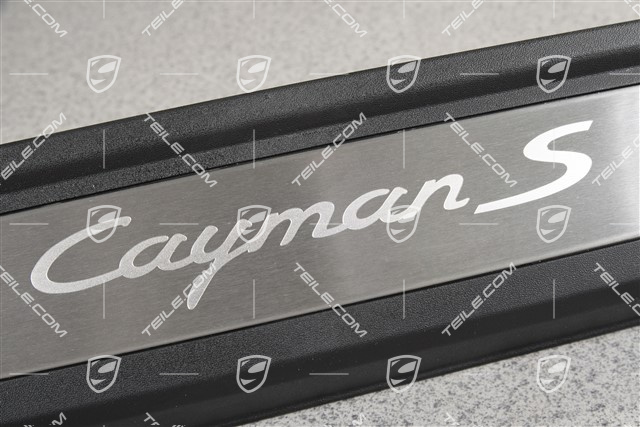 Einstiegleiste, Edelstahl, mit Schriftzug "Cayman S", L