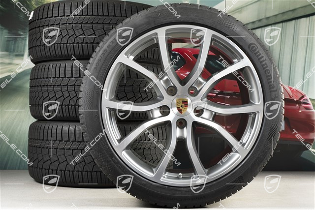 21" koła zimowe Cayenne COUPE Exclusive Design, komplet, felgi 9,5J x 21 ET46 + 11,0J x 21 ET49 + opony zimowe Continental 275/40 R21 + 305/35 R21, z czujnikami ciśnienia