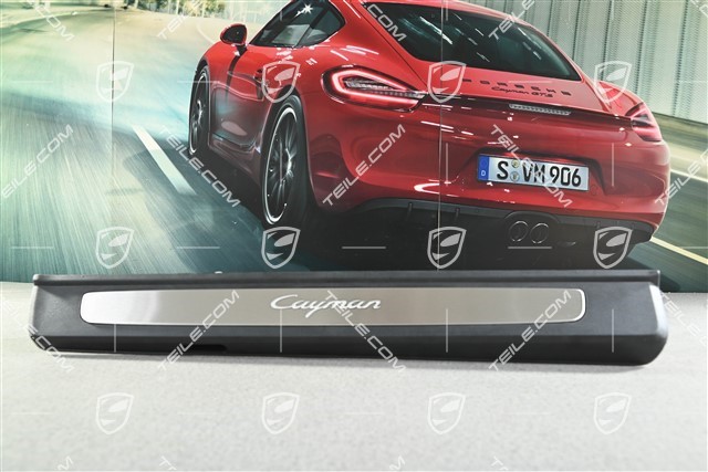 Einstiegleiste, Edelstahl, mit Beleuchtung, mit Schriftzug "Cayman", R