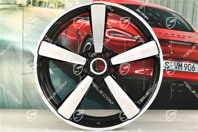 20+21" Felgensatz Carrera Exclusive, Felgen: vorne 9,5J x 20 ET44 + hinten 12J x 21 ET70, Schwarz Hochglanz