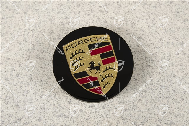 Hub cap, concave, coloured crest, black high gloss
