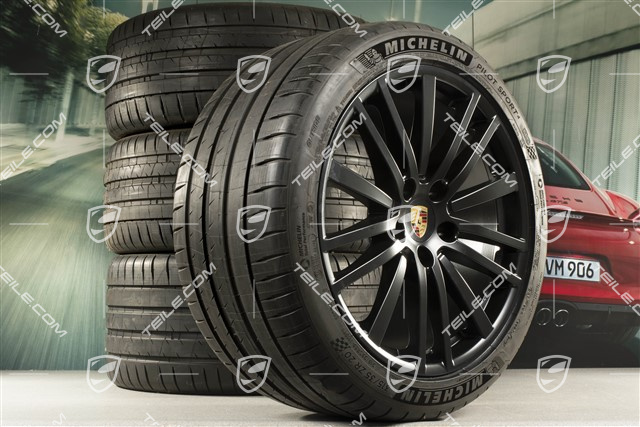20" Panamera Design Sommerräder, Felgen 9,5J x 20 ET71 + 11,5J x 20 ET68 + Michelin Sommerreifen 275/40 ZR20 + 315/35 ZR20, mit RDK-Sensoren
