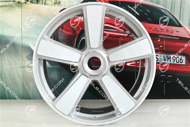 21" Felga Sport Classic "911 Turbo 50 Years", centralnie mocowana, 12J x 21 ET70, biały wysoki połysk