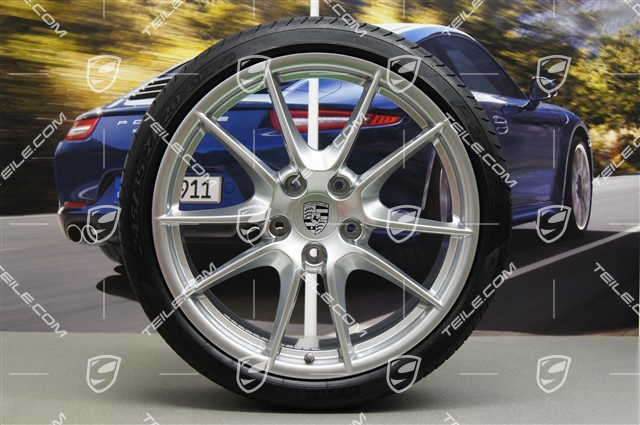 20-inch summer wheel set Carrera S III, rims 8.5J x 20 ET51 + 11J x 20 ET52 + NEW Pirelli P Zero summer tyres 245/35 ZR20 + 305/30 ZR20, with TPMS sensors