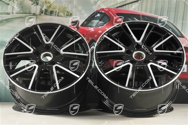 20" Felgensatz Exclusive Design, 10,5J x 20 ET71 + 9,5J x 20 ET71, für Winterbetrieb, schwarz hochglanz