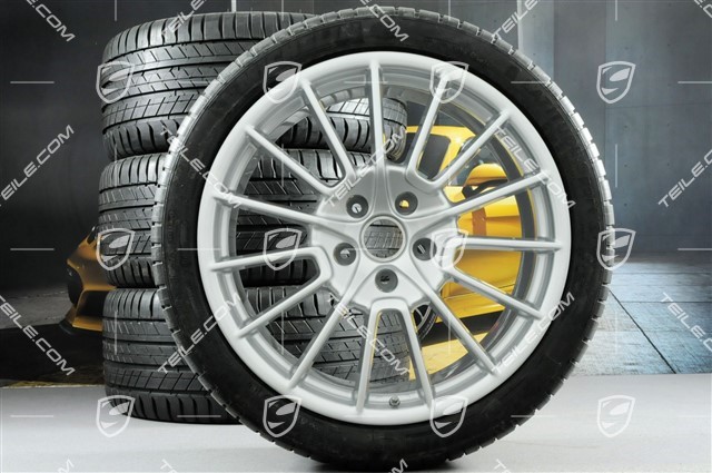 21" Cayenne SportPlus summer wheels set, rims 10J x 21 ET50 + 10J x 21 ET45 + Michelin summer tyres 295/35 R21, with TPMS