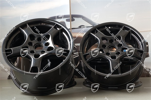 19-inch Carrera S wheel set, 8J x 19 ET57 + 11J x 19 ET67, black