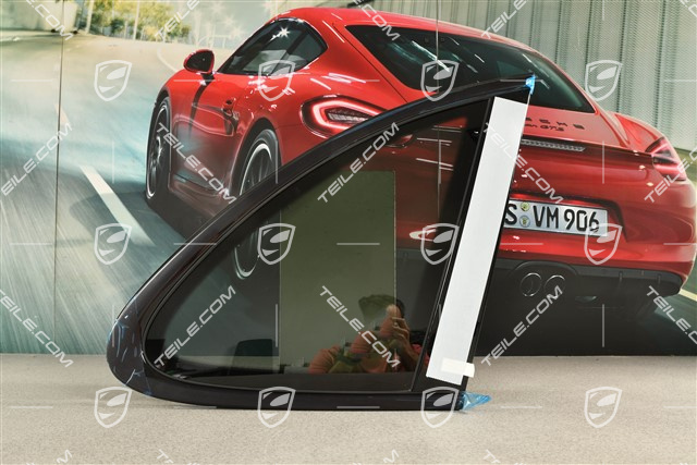 Side window with moulding, aluminium package Black, Dark tinted, R