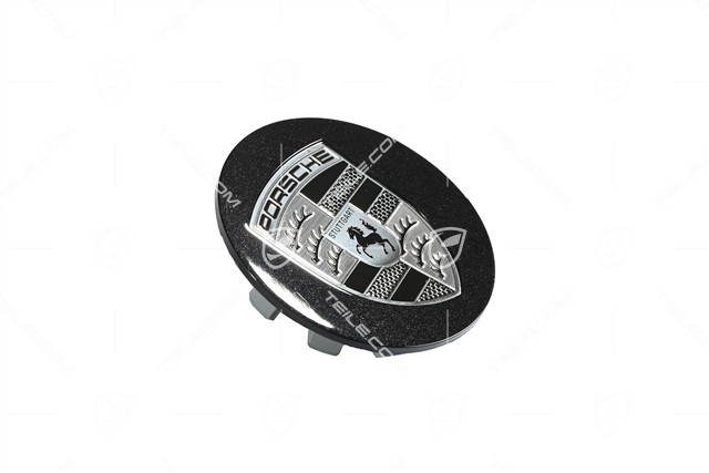 Hub cap set, crest turbonit, concave, Jet Black Metallic