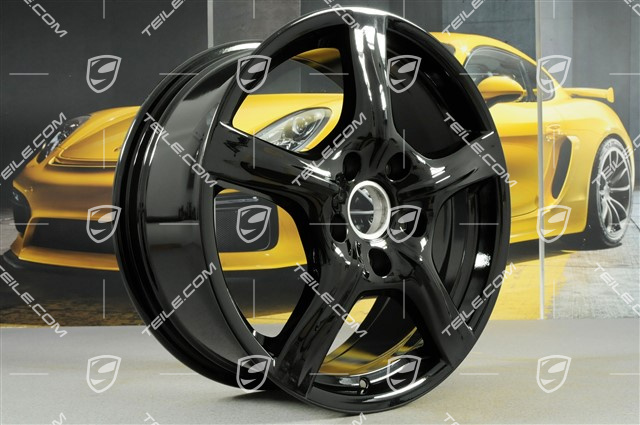 18" Komplet felg Panamera, 8J x 18 ET59 + 9J x 18 ET53, czarny wysoki połysk