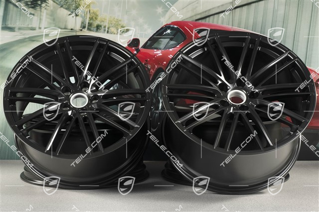 22" komplet felg Turbo IV, 11,5J x 22 ET52 + 10J x 22 ET48, do Coupé, czarny satynowy półmat
