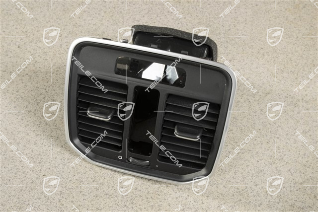 Centre console / tunnel rear defroster trim / nozzle, centre, Galvano silver