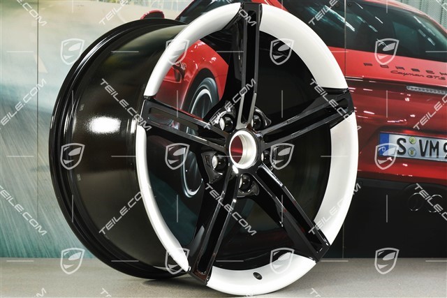 21" Felge Mission E Design, 11,5J x 21 ET66, brillantsilber + schwarz hochglanz