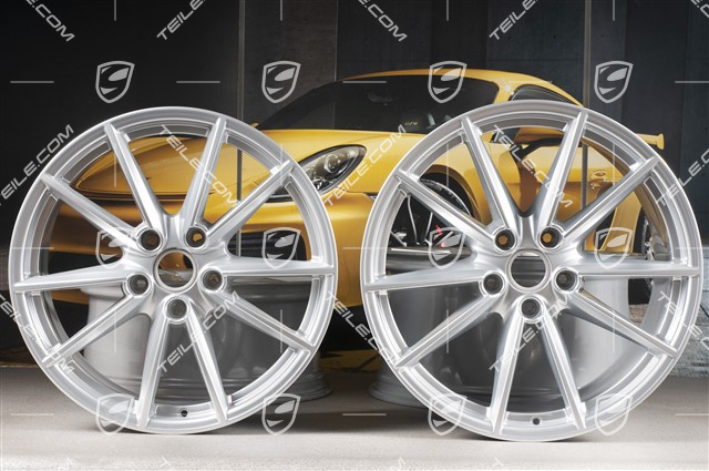 20"+21" Felgensatz Carrera S, Felgen 8,5J x 20 ET53 + 11J x 21 ET66, Brillantchromlack