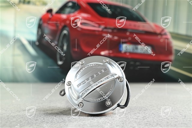 Aluminium-look fuel cap set, suitable for the Cayenne Hybrid only
