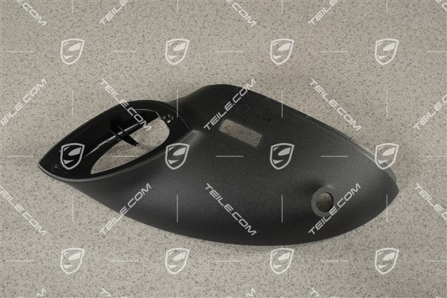Spiegelgehäuse / Spiegel, Blende unten mit Real Top View, Schwarz matt, R