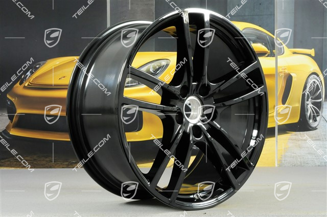 21" Felgensatz Cayenne Turbo, 11J x 21 ET58 + 9,5J x 21 ET46, schwarz hochglanz