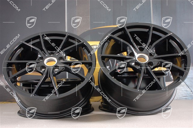 20" Felgensatz Carrera S IV, 8J x 20 ET57 + 10J x 20 ET45, Schwarz Hochglanz