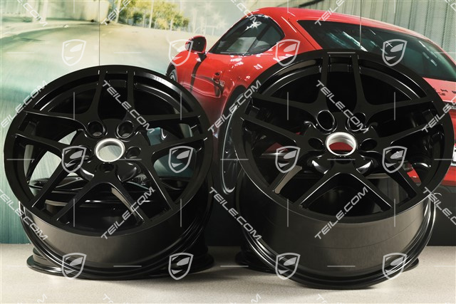 19-inch Carrera S II (Facelift) wheel set, 8J x 19 ET57 + 11J x 19 ET51, black