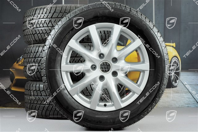 18-inch Cayenne winter wheel set, wheels 8J x 18 ET53 + tyres Michelin 255/55 R18 109V XL M+S,  DOT/year 2011, without TPMS