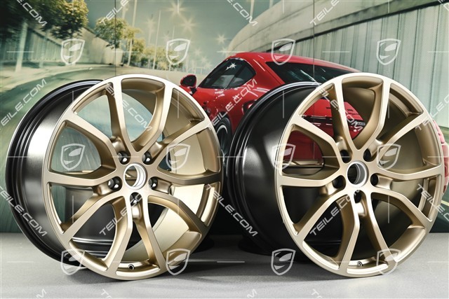 21-inch wheel rim set Cayenne Exclusive Design, 11J x 21 ET49 + 9,5J x 21 ET46, for Cayenne Coupé, neodyme