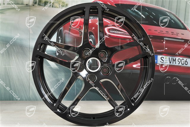 18" komplet felg Macan S, 8J x 18 ET21 + 9J x 18 ET21, czarny wysoki połysk