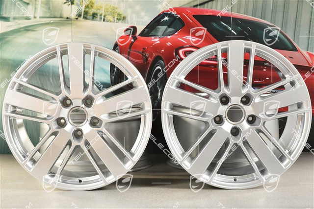 20" Felgensatz Panamera Design 2, 9,5J x 20 ET71 + 11,5J x 20 ET68, Brilliantchromlack