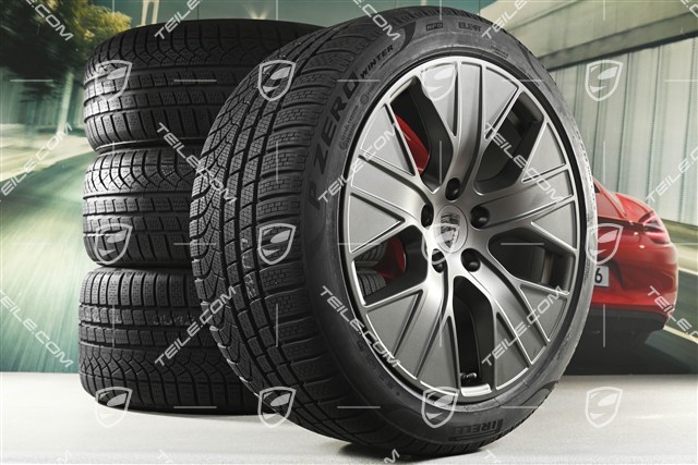 20" koła zimowe Turbo Aero, komplet, felgi 9J x 20 ET54 + 11J x 20 ET60 + NOWE opony zimowe Pirelli 245/45 R20 + 285/40 R20, Turbonite