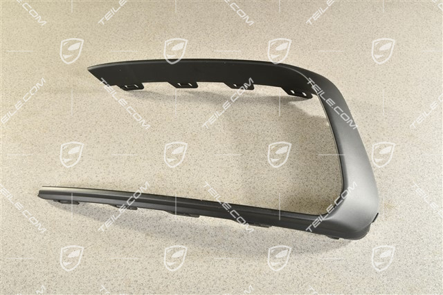 Front bumper Cover trim, Black matte, R