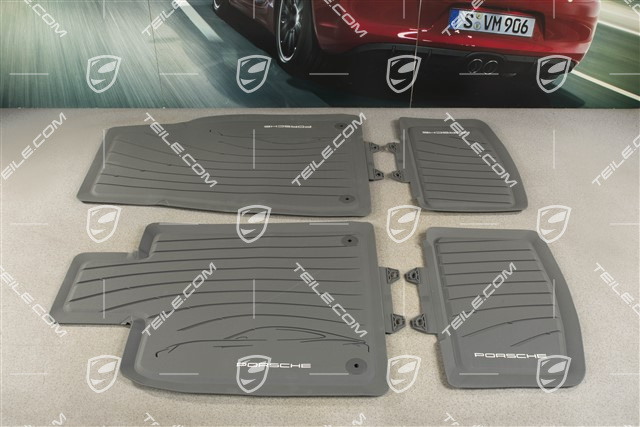 Gumowe dywaniki "na każdą pogodę", zestaw, popielaty slate gray