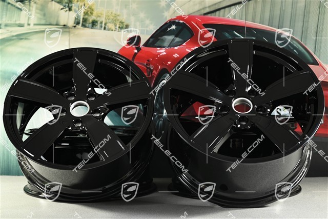 20" Felgensatz Carrera Sport, 8,5J x 20 ET57 + 10,5J x 20 ET51, schwarz hochglanz