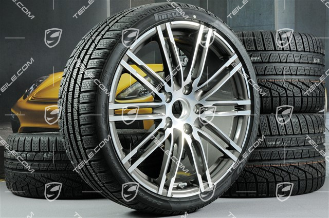 20" Turbo III Winterräder Satz, 8,5J x 20 ET51 + 11J x 20 ET70 + NEUE Pirelli Winterreifen 245/35 ZR20 + 295/30 ZR20, mit RDK-Sensoren