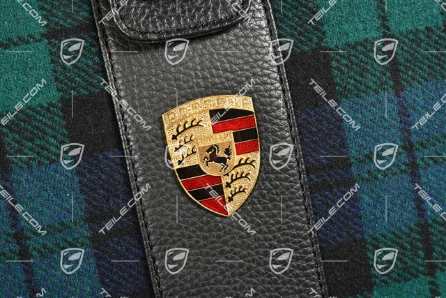 Porsche Classic Pflegeset mit Tasche (Schottenkaro Blau/Grün), für alle Modelle