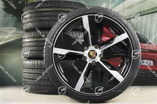 21" Exclusive Design summer wheel set, rims 9,5J x 21 ET60 + 11,5J x 21 ET66 + NEW Goodyear summer tyres 265/35 R21 + 305/30 R21, black