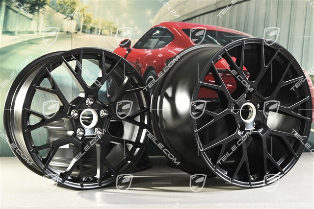 20+21" RS Spyder Felgensatz, Felgen: vorne 8,5J x 20 ET50 + hinten 11,5J x 21 ET67, schwarz seidenmatt