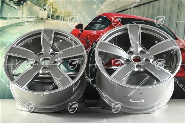 20" Felgensatz Carrera Sport, 8,5J x 20 ET57 + 10,5J x 20 ET47, Platinsilber Metallic