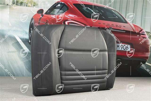 Back seat backrest, leather, black/black, Cabrio, L